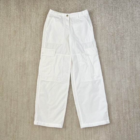 MICHAEL Michael Kors High Rise Wide Leg Cotton Cargo Pants 2 - Picture 1 of 11